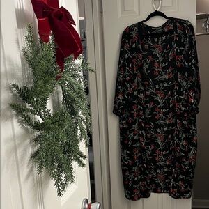 Floreat Black and Red Floral Long Sleeve Coat